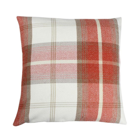 orange checked cushions