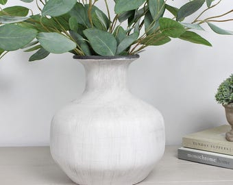 Bloomville Squat Stone Vase