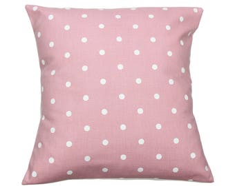 Pink Rose Dotty Clarke and Clarke Spot Fabric Vintage Shabby Chic Cushion Cover