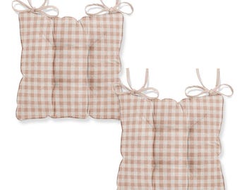 Harrison Cropper Hillcrest Blush Gingham Chair Seat Pad