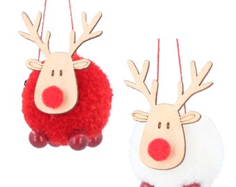 Hanging Wooly Reindeer