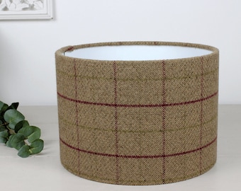 Bamburgh Heather Tartan Check Drum Lampshade