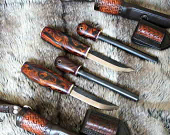 Custom Bushcraft Knife , Hunting , Puukko , Survival knife - Handmade , HF Survival School , viking knife , bushcraft shop