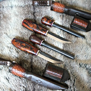 Custom Bushcraft Knife , Hunting , Puukko , Survival knife - Handmade , HF Survival School , viking knife , bushcraft shop