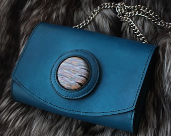 CUSTOM WOMENS Bag  HANDMADE crossbody , shoulder side bag - nazar amulet - leather , suede handbag, purse
