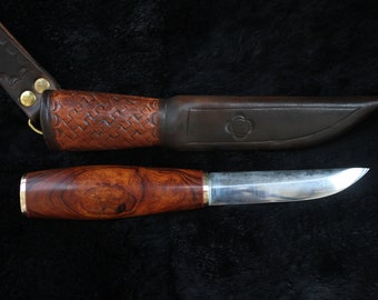 Custom DESERT IRONWOOD Bushcraft KNIFE  , Hunting ,Puukko, Survival knife - Handmade , Hf Survival School , bushcraft shop