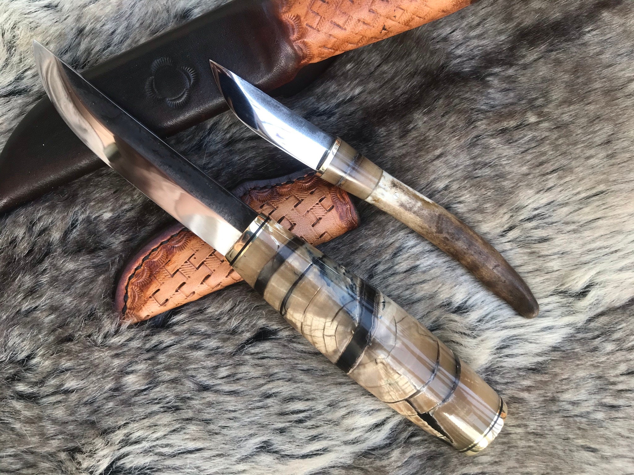 Custom puukko knife kit 1 Million year old handle Etsy