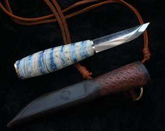 CUSTOM PUUKKO KNIFE with Stabilized tooth handle, bushcraft , Puukko , molar,  Survival knife - Handmade , bushcraftshop , bushcraft shop