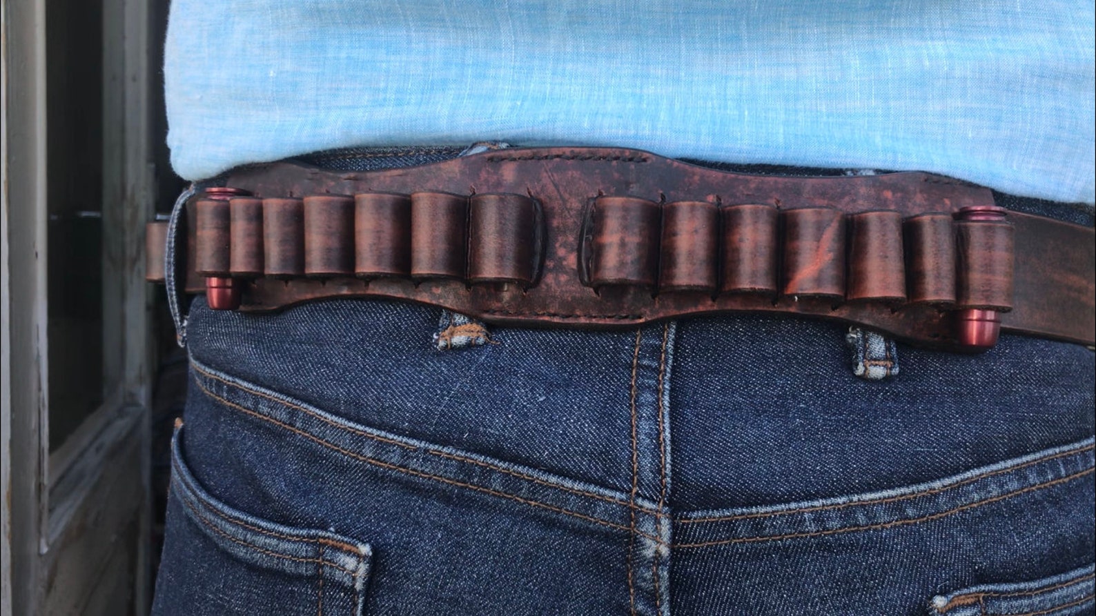 AMMO BELT .45 Long Colt handmade belt revolver ammo Etsy