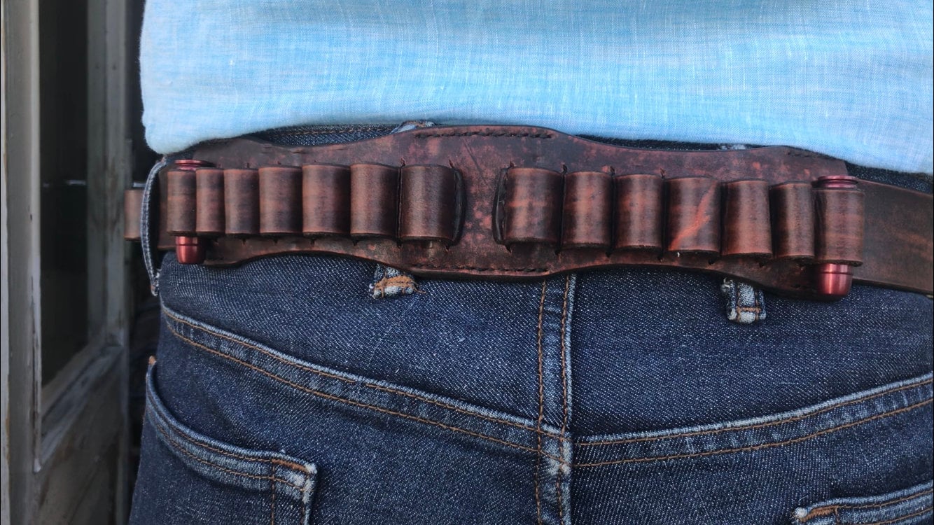 AMMO BELT .45 Long Colt Handmade Belt Revolver Ammo Etsy
