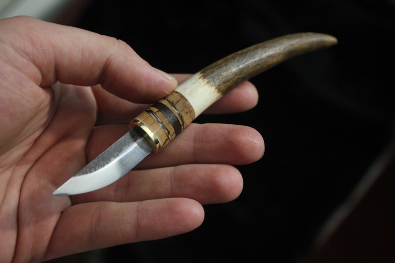 Neck Knife Custom Bushcraft Knife Puukko Stabilized Etsy