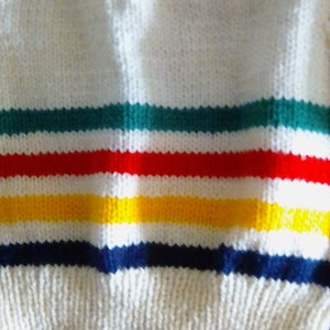 Kids sweater, children's sweater, boys or girls sweater, size two sweater, Hudson bay colors sweater, striped sweater, striped pullover image 5