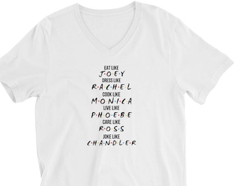 Live Like 'Friends'-T-shirt met V-hals