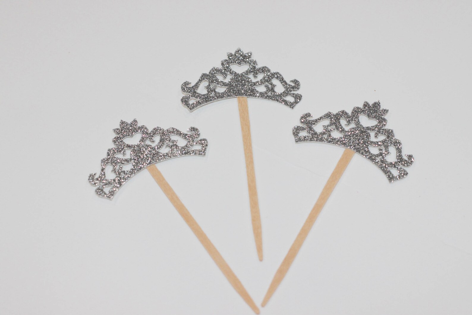 PRINCESS CROWN Glitter Cupcake Toppers Gender Reveal Baby Etsy