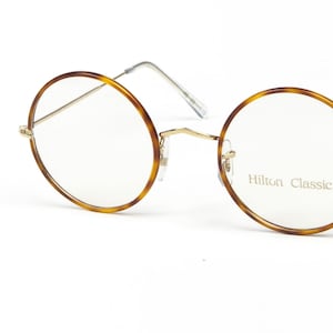 Vintage Hilton Classic 2 Eyeglasses | 14KT Rolled Gold | Round Blonde Gold Optical Frame  NOS