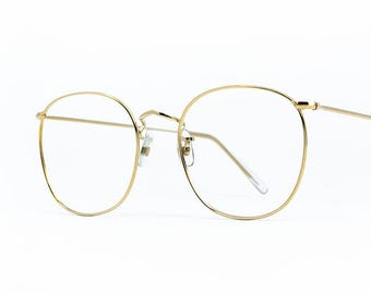 Vintage Algha Savile Row Quadra Gold Eyeglasses 54-18-145 | 1980s
