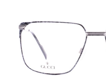 Gucci 1204 59A Square Silver Eyeglasses Optical Frame