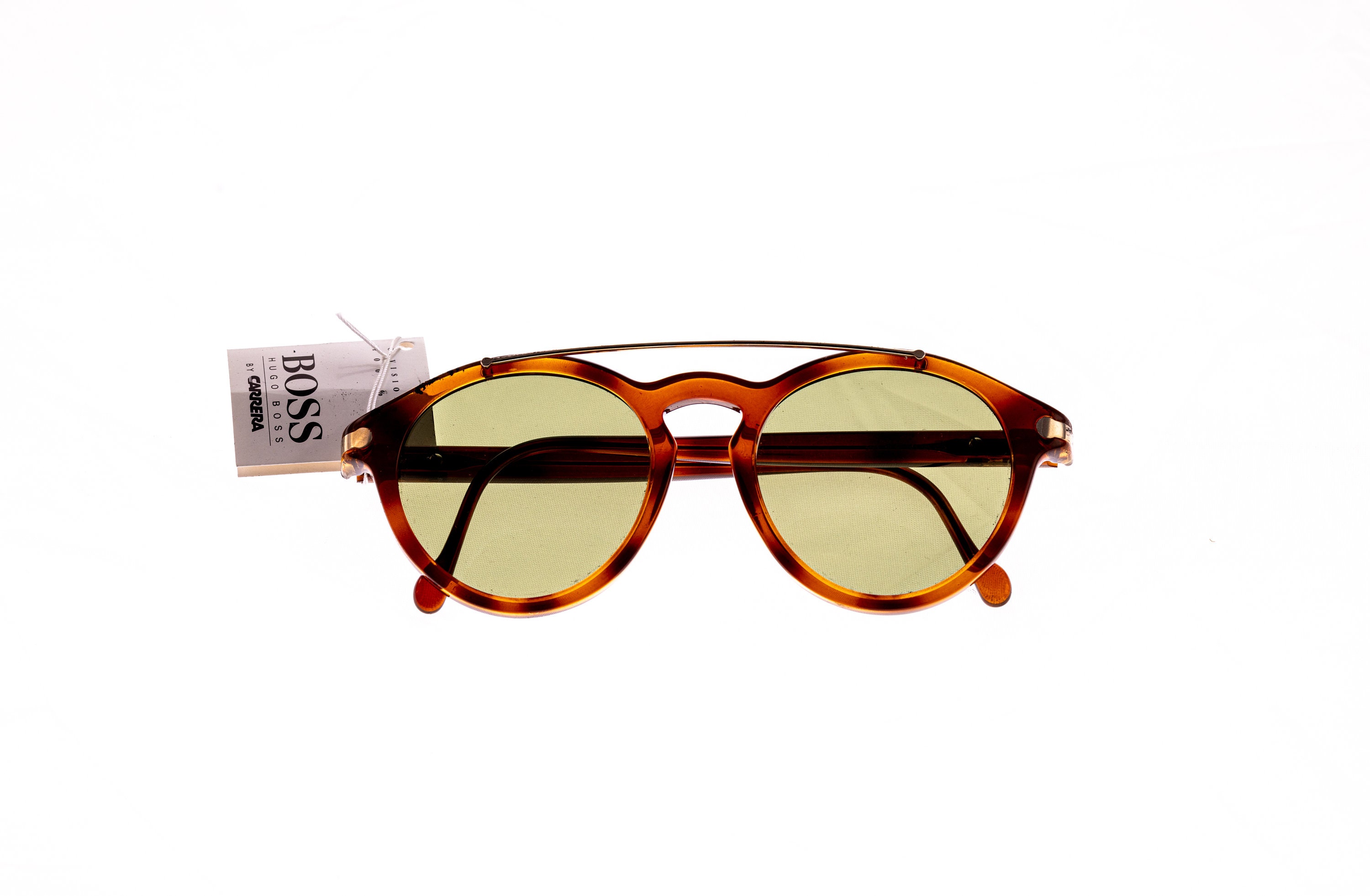 Vintage Hugo Boss 5163 10 Brown Round Sunglasses Eyeglasses 