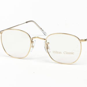 Hilton Classic 3 Quadra Vintage  Gold Eyeglasses Optical Frame Sunglasses size 50mm