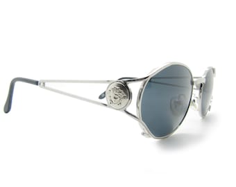 Versace Vintage Round G98 Silver Metal 97M Unisex Designer Eyeglasses Sungalsses