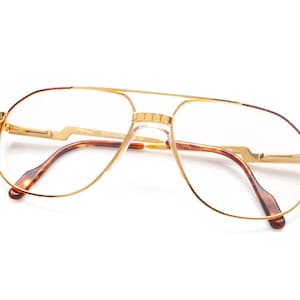 Vintage  Hilton Exclusive 024 C2 Gold/Brown 24KT Gold Plated Aviator Eyeglasses Eyewear Optical Frame lunettes Sunglasses