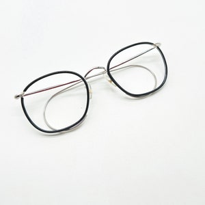 Vintage Savile Row Quadra Black Glasses Eyeglasses Eyewear Optical Frame 50mm 14KT GF