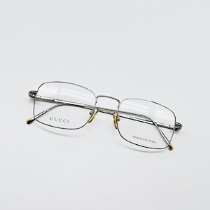 Vintage Gucci 1604 140 Silver Square Eyeglasses Optical Glasses Eyeglasses size 52mm