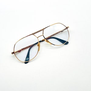 Vintage Ettore Bugatti 502  0104 Gold Aviator Eyeglasses Optical Frame Eyewear 59mm