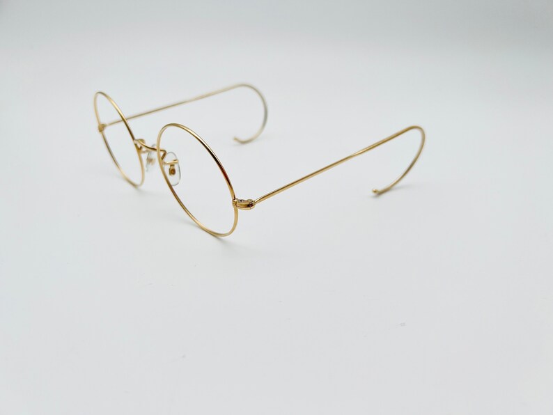 Vintage Savile Row Round Gold Eyeglasses Optical Frame Eyewear 47mm image 4