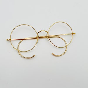 Vintage Savile Row Round Gold Eyeglasses Optical Frame Eyewear 49-20