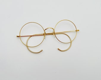Vintage Savile Row Round Gold Eyeglasses Optical Frame Eyewear 47mm