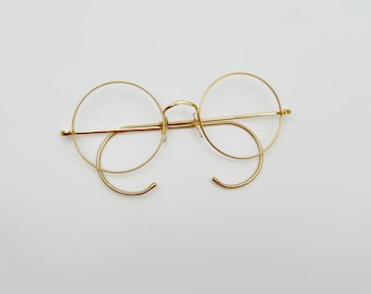 Gafas vintage Savile Row redondas doradas con montura óptica 49-20