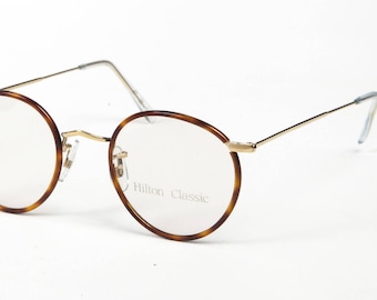 Hilton Classic 1 Panto Chestnut Vintage 14K Rolled Gold Eyeglasses Optical Frame Sunglasses