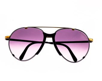 Vintage Carrera Boeing 5709 91 Black Gold Aviator Sunglasses Eyewear Eyeglasses 58mm