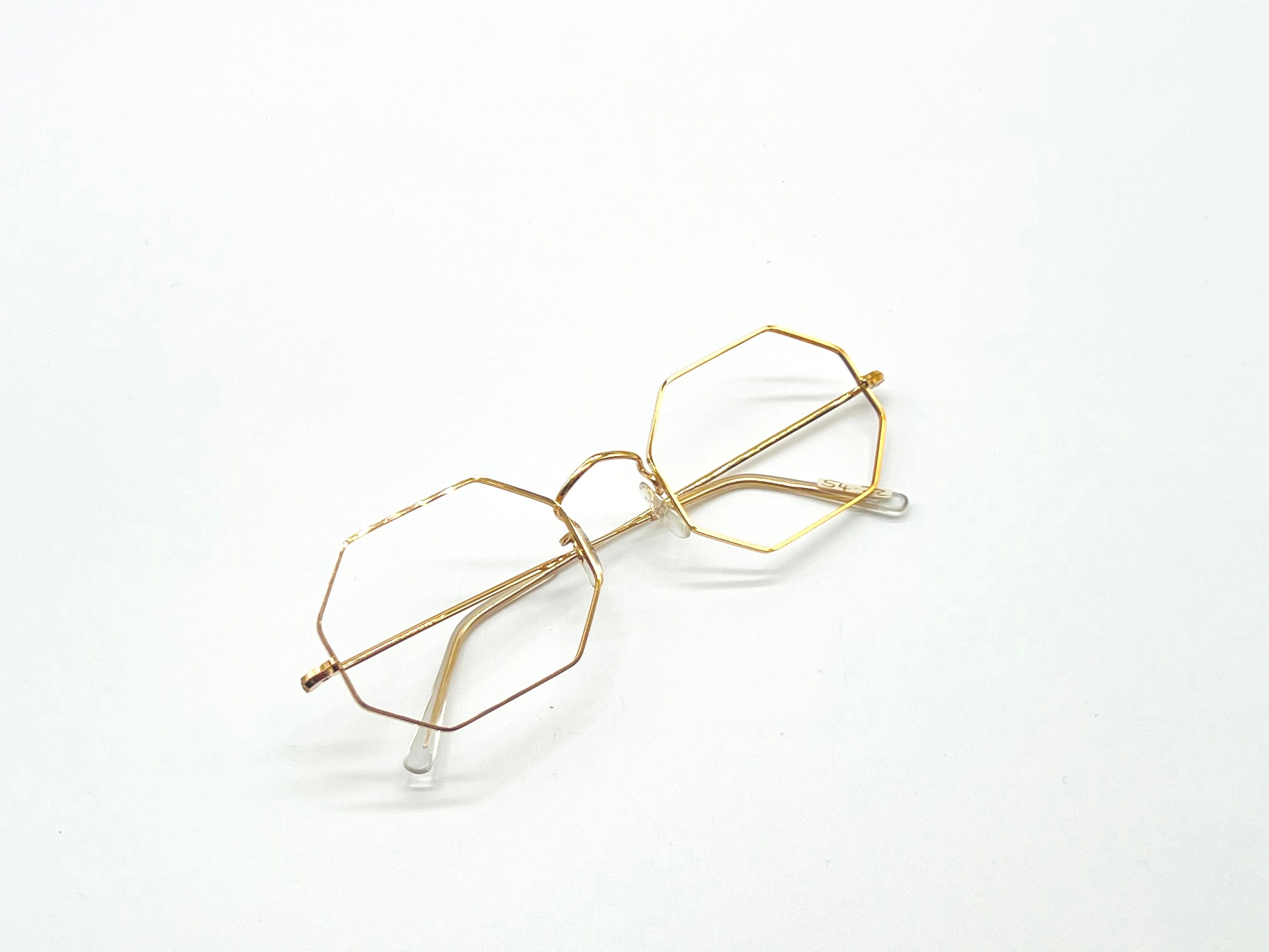 Vintage Algha 12 KT GF Hexagon Gold Glasses Eyeglasses Eyewear 