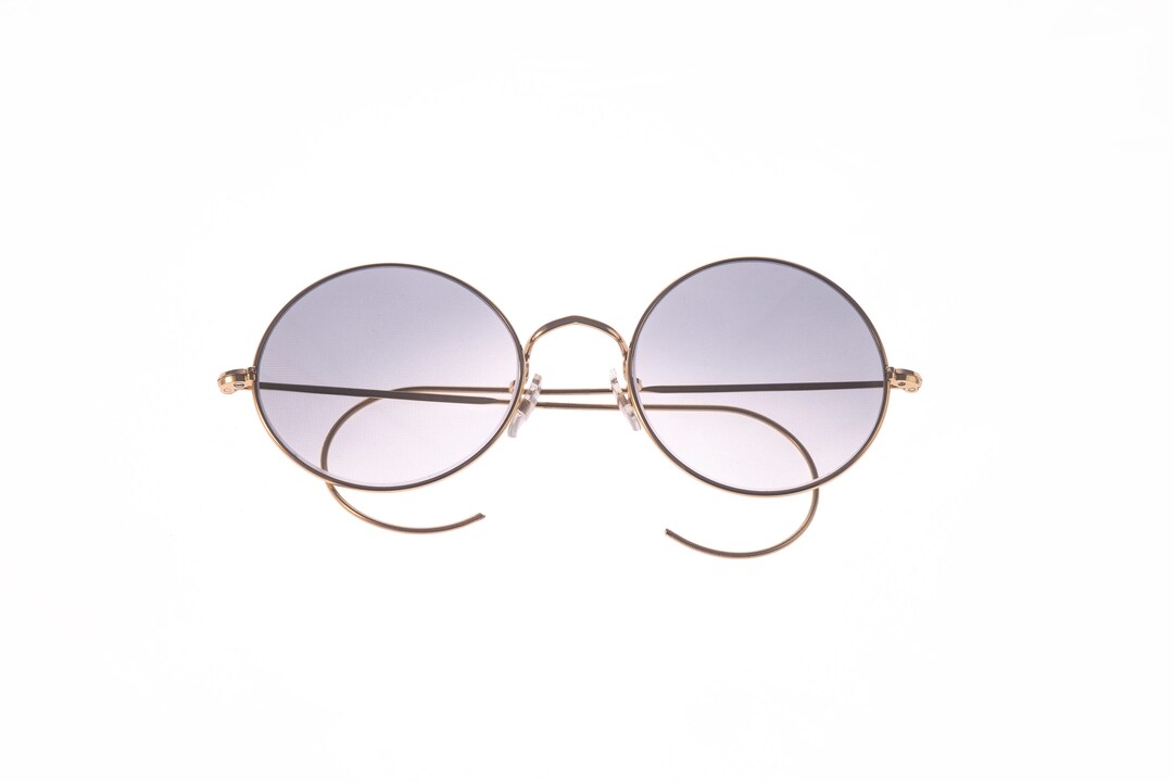 Vintage Algha Gold Round 14KT Gf Curl Side Temple Eyeglasses