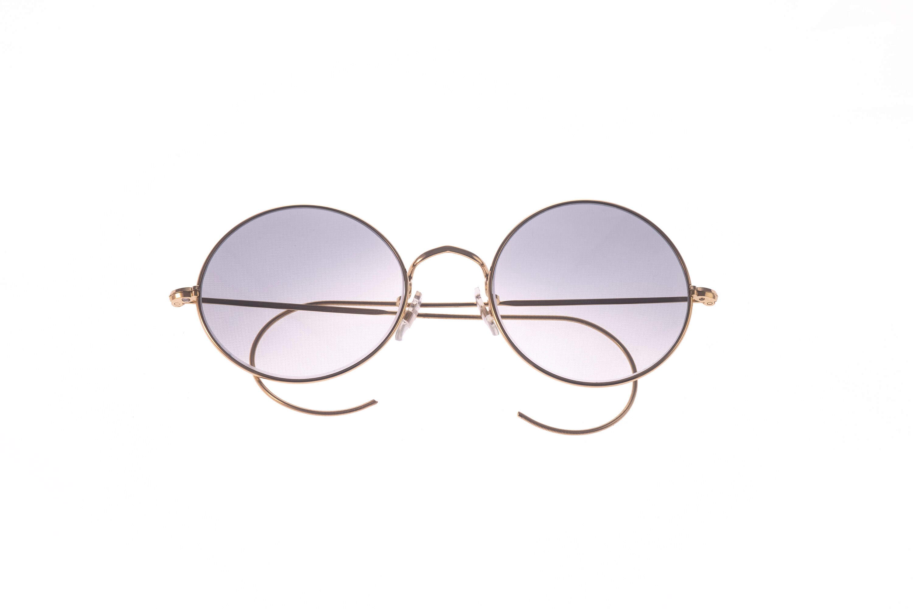 Vintage Algha Gold Round 14KT Gf Curl Side Temple Eyeglasses