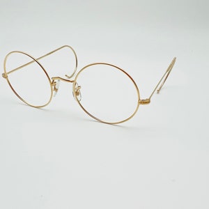Vintage Savile Row Round Gold Eyeglasses Optical Frame Eyewear 47mm image 3