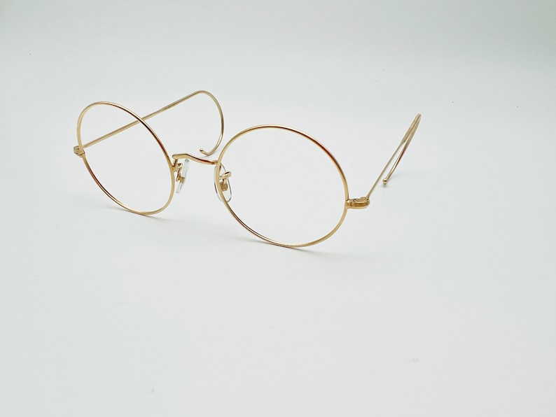 Vintage Savile Row Round Gold Eyeglasses Optical Frame Eyewear 47mm image 3