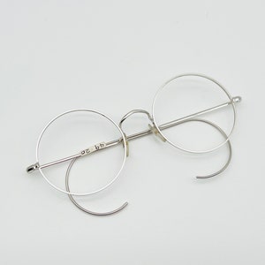 Vintage Algha Silver Round 12KT Gf Curl Side Temple Eyeglasses Optical Frame Eyewear 49mm