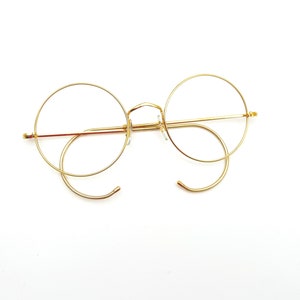 Vintage Savile Row Round Gold Eyeglasses Optical Frame Eyewear 47mm