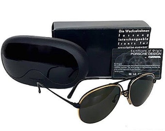 PorscheVintage Porsche Design 5657 Black/Gold 90 Occhiali Sunglasses Lunettes Gafas RX Able