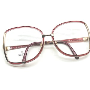 Vintage Gucci GG 2202 41E Gold Square Large Women’s Glasses Eyeglasses Eyewear