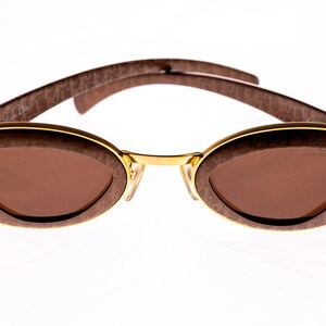 Vintage Christian Dior PIN-UP 44X Brown Gold Oval Sunglasses Eyewear Eyeglasses NOS