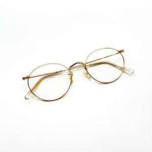 Vintage Algha Oval Gold Eyeglasses Optical Frame Eyewear 49-20