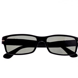 vintage Persol Black square with grey lens sunglesses eyeglasses frames NOS