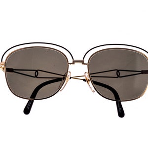 Vintage Christian Dior 2461 49 Black Gold Round Sunglasses Eyeglasses Optical Frame Gafas