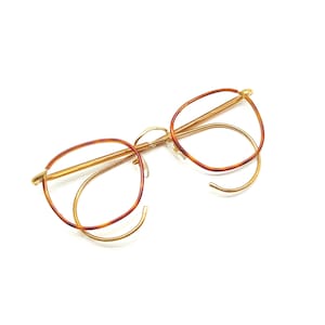Vintage Savile Row Quadra Blonde Glasses Eyeglasses Eyewear Optical Frame 46mm 14KT GF