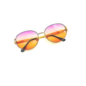 Vintage Hilton Park Lane Oval 107 Gold Multi Colour Lens sunglasses Eyeglasses Eyewear Frame 22KGP
