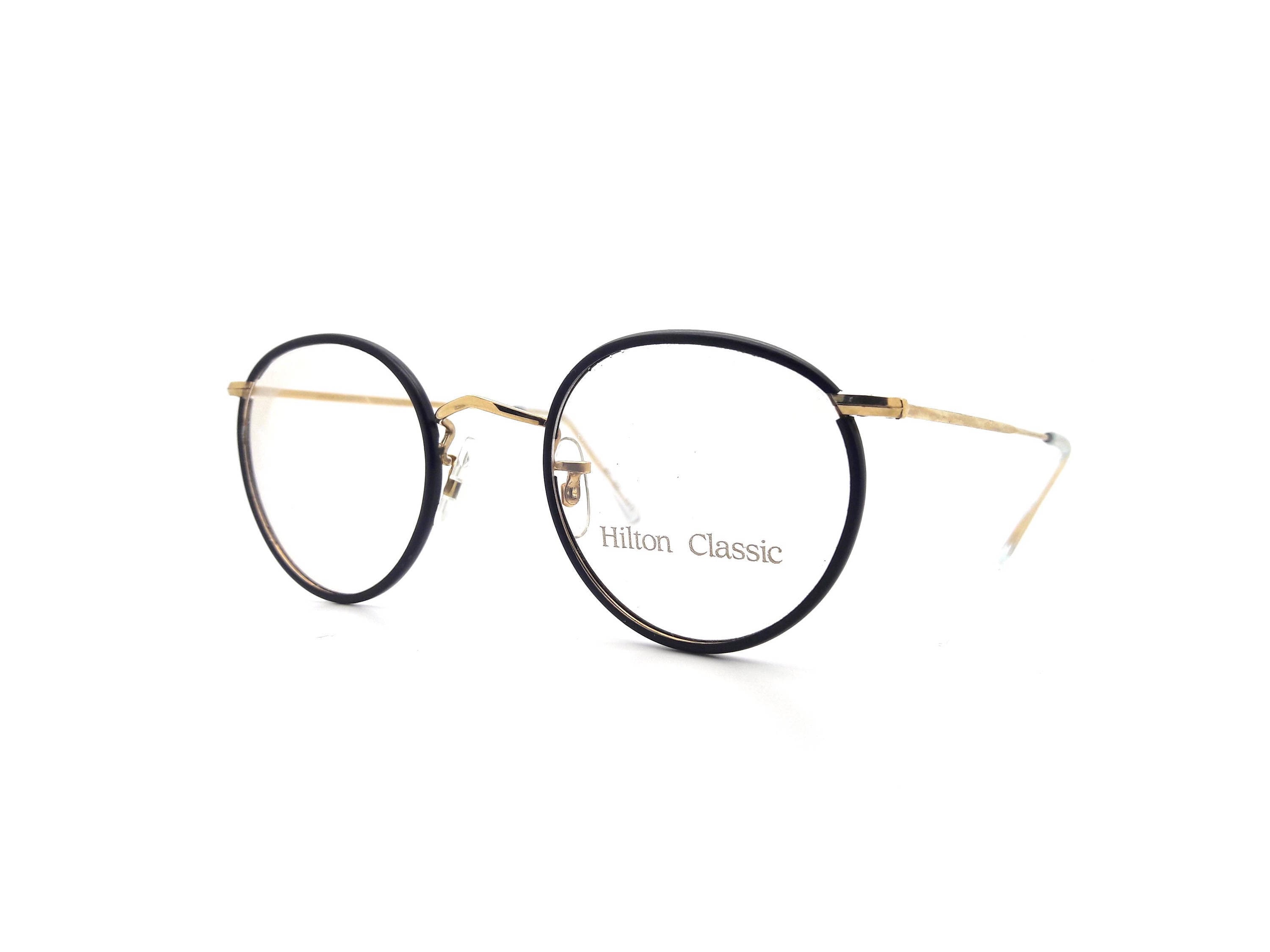【良好品】 Hilton Classic 1 Panto Black Gold Vintage 14K Rolled Gold 小物